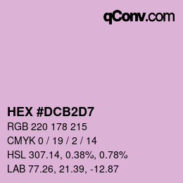 颜色代码: HEX #DCB2D7 | qconv.com
