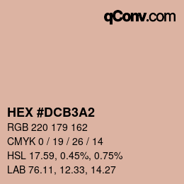 カラーコード: HEX #DCB3A2 | qconv.com