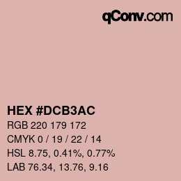 Color code: HEX #DCB3AC | qconv.com