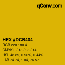 Color code: HEX #DCB404 | qconv.com