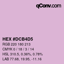 カラーコード: HEX #DCB4D5 | qconv.com