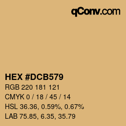 颜色代码: HEX #DCB579 | qconv.com