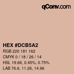 カラーコード: HEX #DCB5A2 | qconv.com