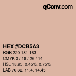 カラーコード: HEX #DCB5A3 | qconv.com