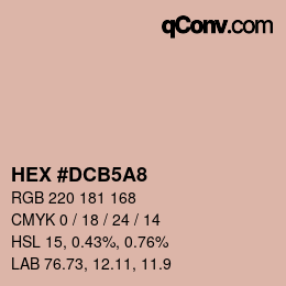 Farbcode: HEX #DCB5A8 | qconv.com