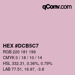 カラーコード: HEX #DCB5C7 | qconv.com