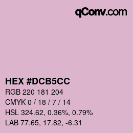 カラーコード: HEX #DCB5CC | qconv.com