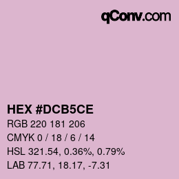 カラーコード: HEX #DCB5CE | qconv.com