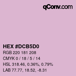 カラーコード: HEX #DCB5D0 | qconv.com