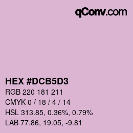 カラーコード: HEX #DCB5D3 | qconv.com