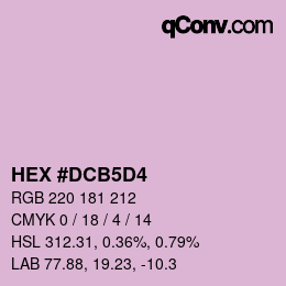 Color code: HEX #DCB5D4 | qconv.com