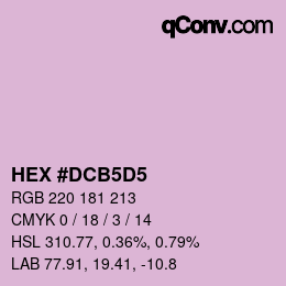 カラーコード: HEX #DCB5D5 | qconv.com