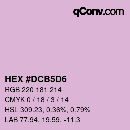 カラーコード: HEX #DCB5D6 | qconv.com