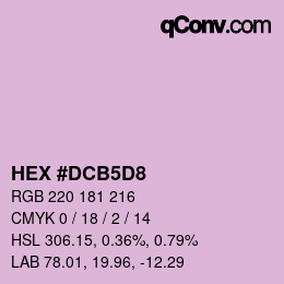 カラーコード: HEX #DCB5D8 | qconv.com