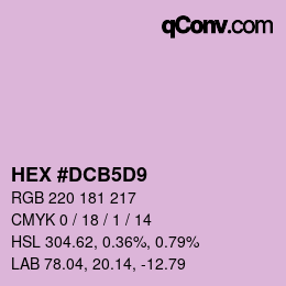 Color code: HEX #DCB5D9 | qconv.com