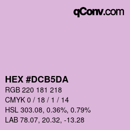 カラーコード: HEX #DCB5DA | qconv.com