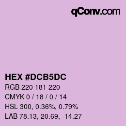 カラーコード: HEX #DCB5DC | qconv.com