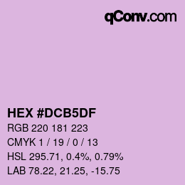カラーコード: HEX #DCB5DF | qconv.com