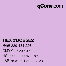 カラーコード: HEX #DCB5E2 | qconv.com