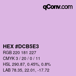 Código de color: HEX #DCB5E3 | qconv.com