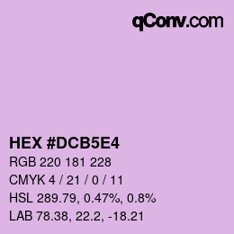 颜色代码: HEX #DCB5E4 | qconv.com
