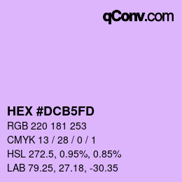 Color code: HEX #DCB5FD | qconv.com