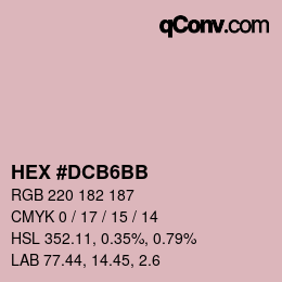Color code: HEX #DCB6BB | qconv.com
