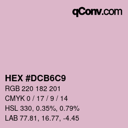 カラーコード: HEX #DCB6C9 | qconv.com