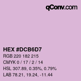 カラーコード: HEX #DCB6D7 | qconv.com