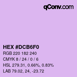 Color code: HEX #DCB6F0 | qconv.com