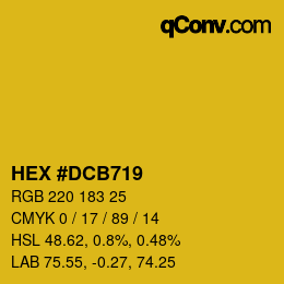 カラーコード: HEX #DCB719 | qconv.com