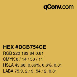 Color code: HEX #DCB754CE | qconv.com