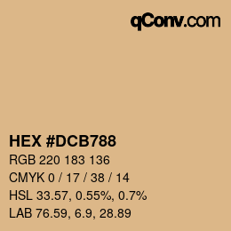 カラーコード: HEX #DCB788 | qconv.com