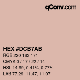 Código de color: HEX #DCB7AB | qconv.com