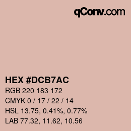 Color code: HEX #DCB7AC | qconv.com