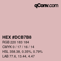颜色代码: HEX #DCB7B8 | qconv.com