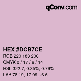 カラーコード: HEX #DCB7CE | qconv.com