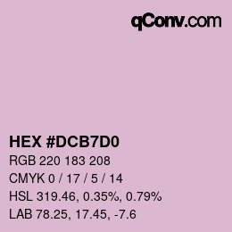 カラーコード: HEX #DCB7D0 | qconv.com