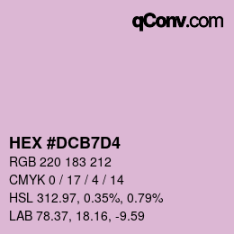 颜色代码: HEX #DCB7D4 | qconv.com