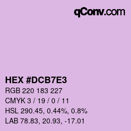 颜色代码: HEX #DCB7E3 | qconv.com