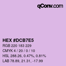 Color code: HEX #DCB7E5 | qconv.com