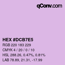 カラーコード: HEX #DCB7E5 | qconv.com