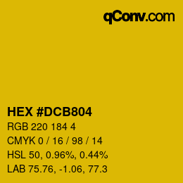 颜色代码: HEX #DCB804 | qconv.com