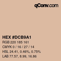 Color code: HEX #DCB9A1 | qconv.com