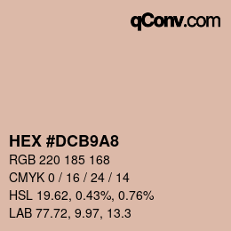 颜色代码: HEX #DCB9A8 | qconv.com