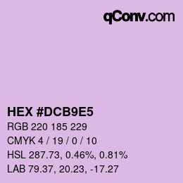 颜色代码: HEX #DCB9E5 | qconv.com