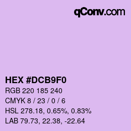 Color code: HEX #DCB9F0 | qconv.com