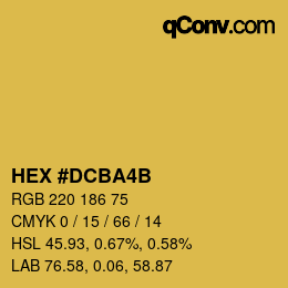 Color code: HEX #DCBA4B | qconv.com