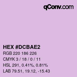 Color code: HEX #DCBAE2 | qconv.com