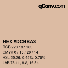 Color code: HEX #DCBBA3 | qconv.com